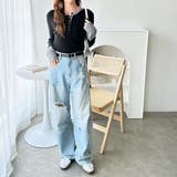 レイヤード風ヘンリーネックリブニットトップス | GeeRA | 詳細画像4 