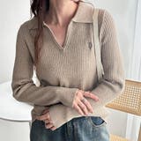 ベージュ | 【U.S. POLO ASSN.】ポロ衿リブニット | GeeRA