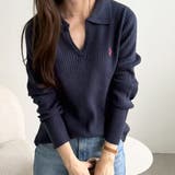 ネイビー | 【Ｕ．Ｓ． ＰＯＬＯ ＡＳＳＮ．】ポロ衿リブニット | GeeRA