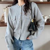 ロングシーズン使える！ゴールド調ボタンニットカーディガン | GeeRA | 詳細画像11 