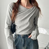 胸元ドレープデザイン起毛リブカットソー | GeeRA | 詳細画像16 