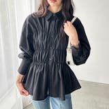 ブラック | シャーリングビスチェデザインシャツ | GeeRA