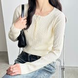 ミニケーブルヘンリーネックリブニット | GeeRA | 詳細画像2