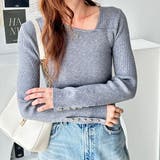 アシメネック袖ボタン付リブニット | GeeRA | 詳細画像10 