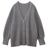 畦編みVネックゴールドボタンカーディガン | GeeRA | 詳細画像14