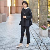 【２点セット】ペプラムジャケットテーパードパンツセットアップスーツ | GeeRA | 詳細画像13 