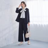 【２点セット】フレアーラインジャケットワイドパンツセットアップスーツ | GeeRA | 詳細画像5 