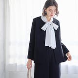 【２点セット】フレアーラインジャケットワイドパンツセットアップスーツ | GeeRA | 詳細画像8 