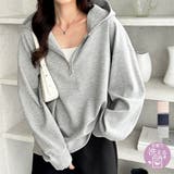 ハーフジップワッフルパーカー | GeeRA | 詳細画像1 