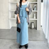 楽ちん！デニムペプラムキャミワンピース | GeeRA | 詳細画像10 