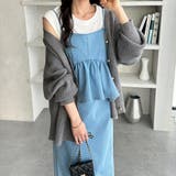 サックス系 | 楽ちん！デニムペプラムキャミワンピース | GeeRA