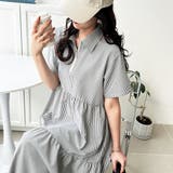 黒系ストライプ | サッカーティアードハーフジップワンピース | GeeRA