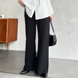 ブラック | 美脚見えカーブフレアパンツ | GeeRA