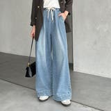 美脚見えイージーワイドデニムパンツ | GeeRA | 詳細画像2 