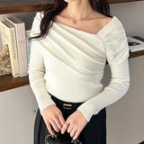 オフホワイト | ドレープオフショルニット | GeeRA