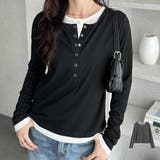 レイヤード風ヘンリーネックカットソー | GeeRA | 詳細画像1 