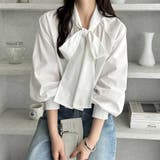 オフホワイト | ボリュームボウタイブラウス | GeeRA