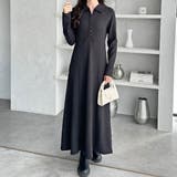 ポロ衿表面感素材マーメイドワンピース | GeeRA | 詳細画像2 