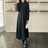 ポロ衿表面感素材マーメイドワンピース | GeeRA | 詳細画像11