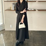 ポロ衿表面感素材マーメイドワンピース | GeeRA | 詳細画像12