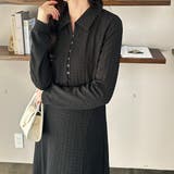 ポロ衿表面感素材マーメイドワンピース | GeeRA | 詳細画像14