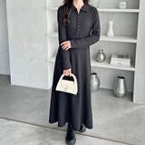 ポロ衿表面感素材マーメイドワンピース | GeeRA | 詳細画像3 