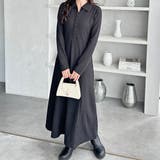 ポロ衿表面感素材マーメイドワンピース | GeeRA | 詳細画像4 