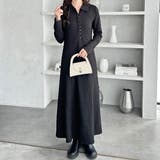 ポロ衿表面感素材マーメイドワンピース | GeeRA | 詳細画像5 