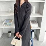 ポロ衿表面感素材マーメイドワンピース | GeeRA | 詳細画像8 