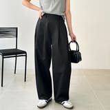 ブラック | カーブデザインワイドチノパンツ | GeeRA