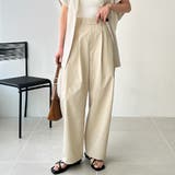 ライトベージュ | カーブデザインワイドチノパンツ | GeeRA