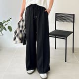 ブラック | とろみイージーワイドピンタックパンツ | GeeRA