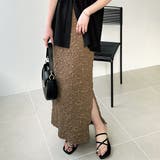 モカブラウン | スリットジャカードスカート | GeeRA