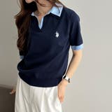 【U.S. POLO ASSN.】衿付ポロニットトップス | GeeRA | 詳細画像21