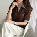 ブラウン | 【Ｕ．Ｓ． ＰＯＬＯ ＡＳＳＮ．】衿付ポロニットトップス | GeeRA