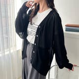 ブラック | 接触冷感!Vネックカーディガン | GeeRA