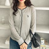 グレー | 【Ｕ． Ｓ． ＰＯＬＯ ＡＳＳＮ．】配色シアーカーディガン | GeeRA