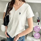 【U.S. POLO ASSN.】接触冷感Vネックヘンリーリブカットソー | GeeRA | 詳細画像1