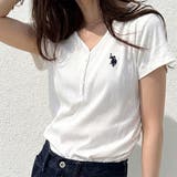 オフホワイト | 【Ｕ．Ｓ． ＰＯＬＯ ＡＳＳＮ．】接触冷感Vネックヘンリーリブカットソー | GeeRA