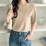 配色メロー5分袖表面感カットソー | GeeRA | 詳細画像20