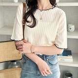 配色メロー5分袖表面感カットソー | GeeRA | 詳細画像5