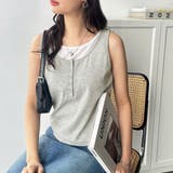 杢グレー | レイヤード風タンクトップ | GeeRA