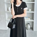 【U.S. POLO ASSN.】レイヤード風ヘンリーネック半袖ワンピース | GeeRA | 詳細画像5