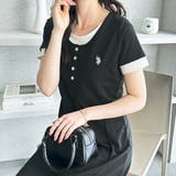 【U.S. POLO ASSN.】レイヤード風ヘンリーネック半袖ワンピース | GeeRA | 詳細画像6