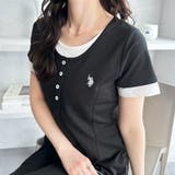 【U.S. POLO ASSN.】レイヤード風ヘンリーネック半袖ワンピース | GeeRA | 詳細画像8