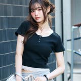 ヘンリーネックレースレイヤード風リブトップス | GeeRA | 詳細画像7
