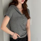 グレー系 | フード付きボーダーＴシャツ | GeeRA