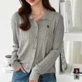 【U.S. POLO ASSN.】衿付ミニケーブルカーデ | GeeRA | 詳細画像1