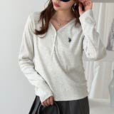 オートミール | 【U.S. POLO ASSN.】Vネックヘンリーリブカットソー | GeeRA