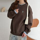 ブラウン×ブルー | 【U.S. POLO ASSN.】レイヤード風配色スウェット | GeeRA
